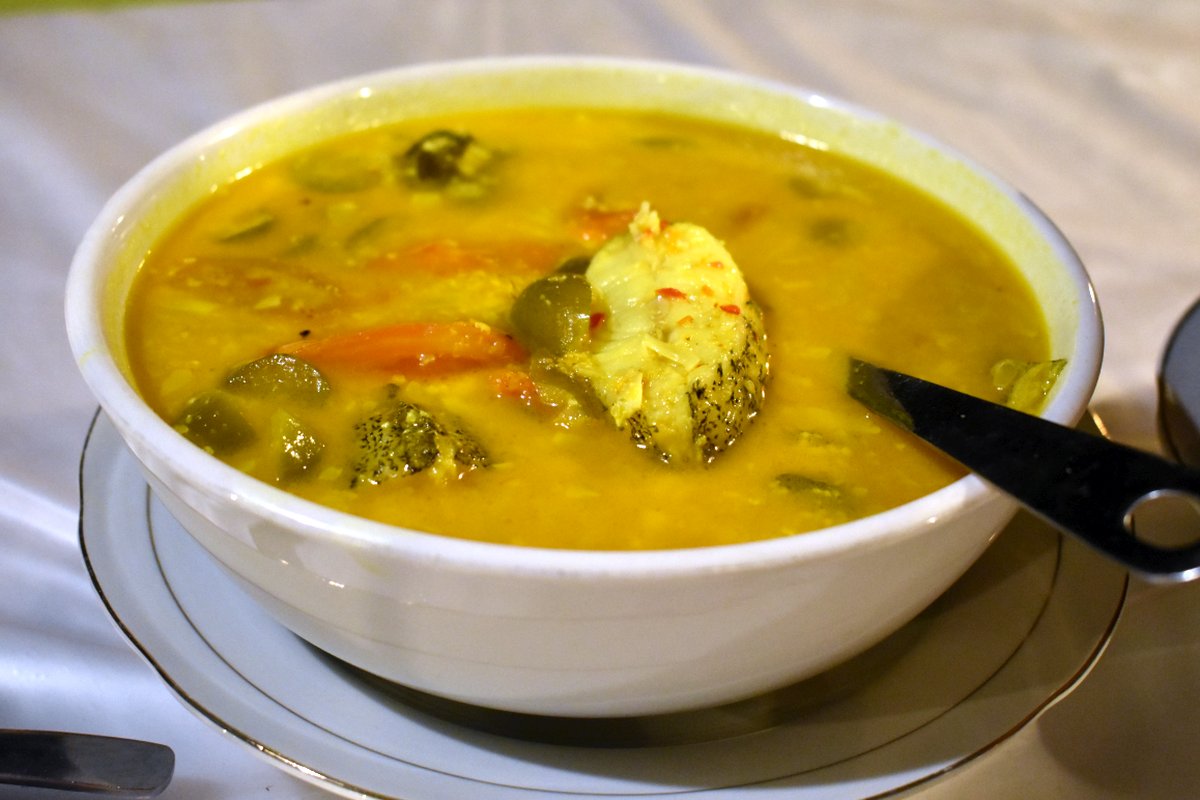 Yellow fish soup